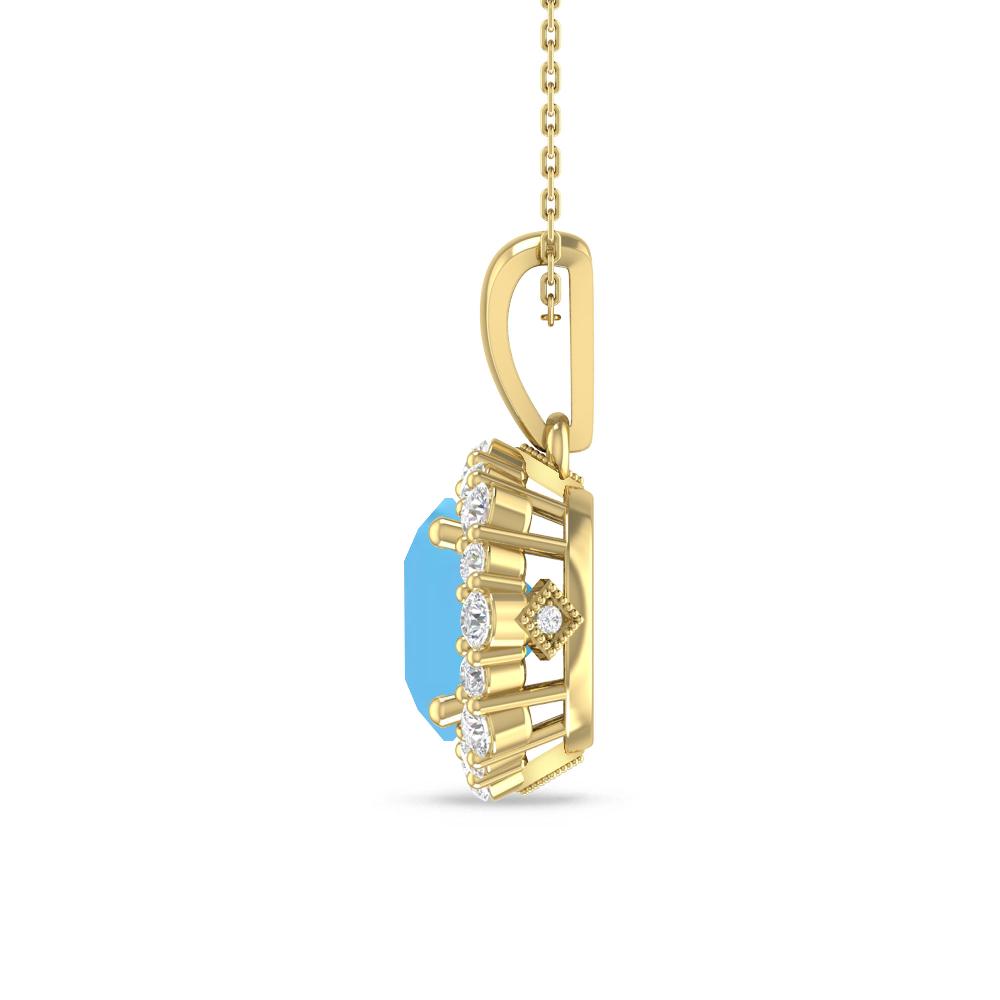 Yellow Gold - Blue Topaz