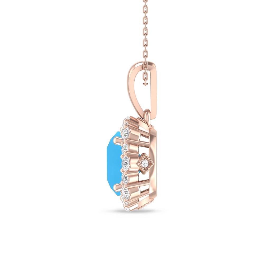 Rose Gold - Blue Topaz