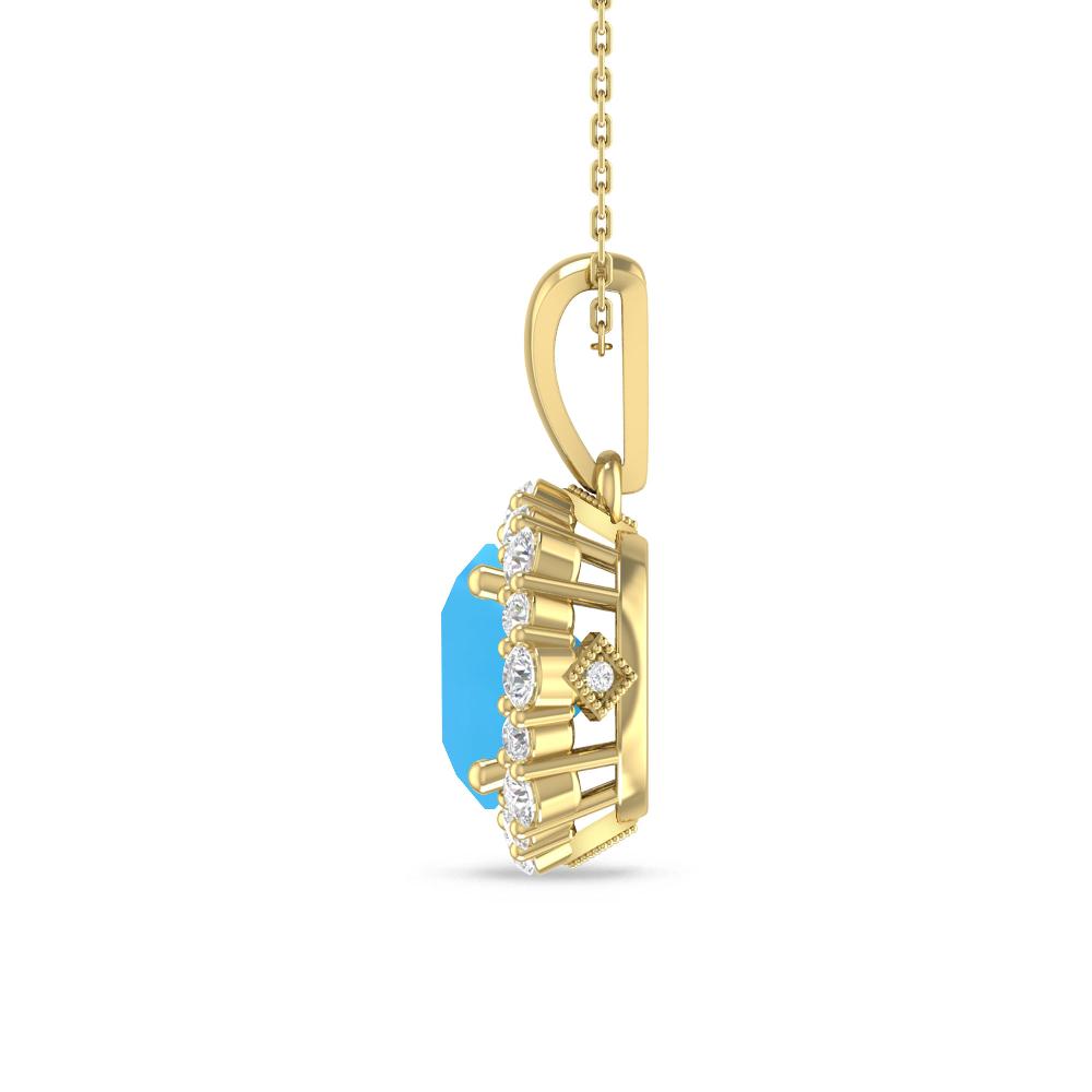 Yellow Gold - Blue Topaz