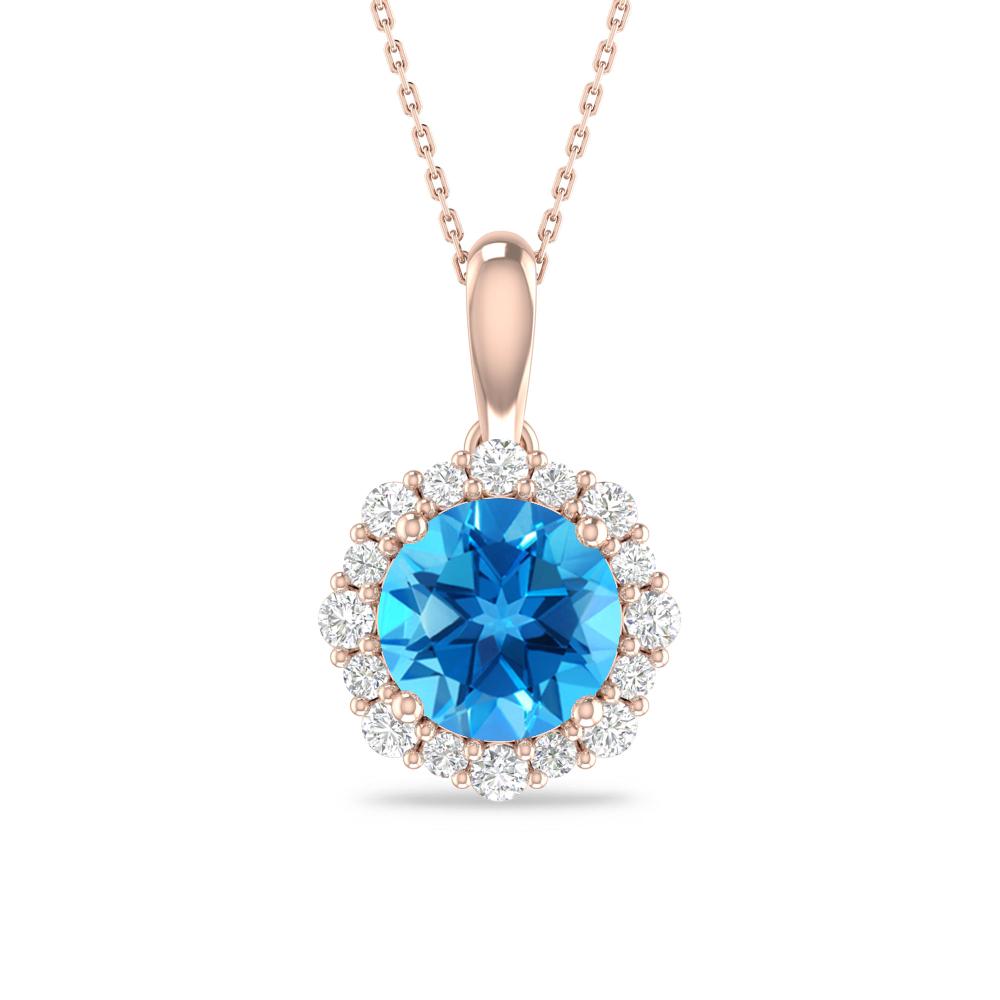 Rose Gold - Blue Topaz