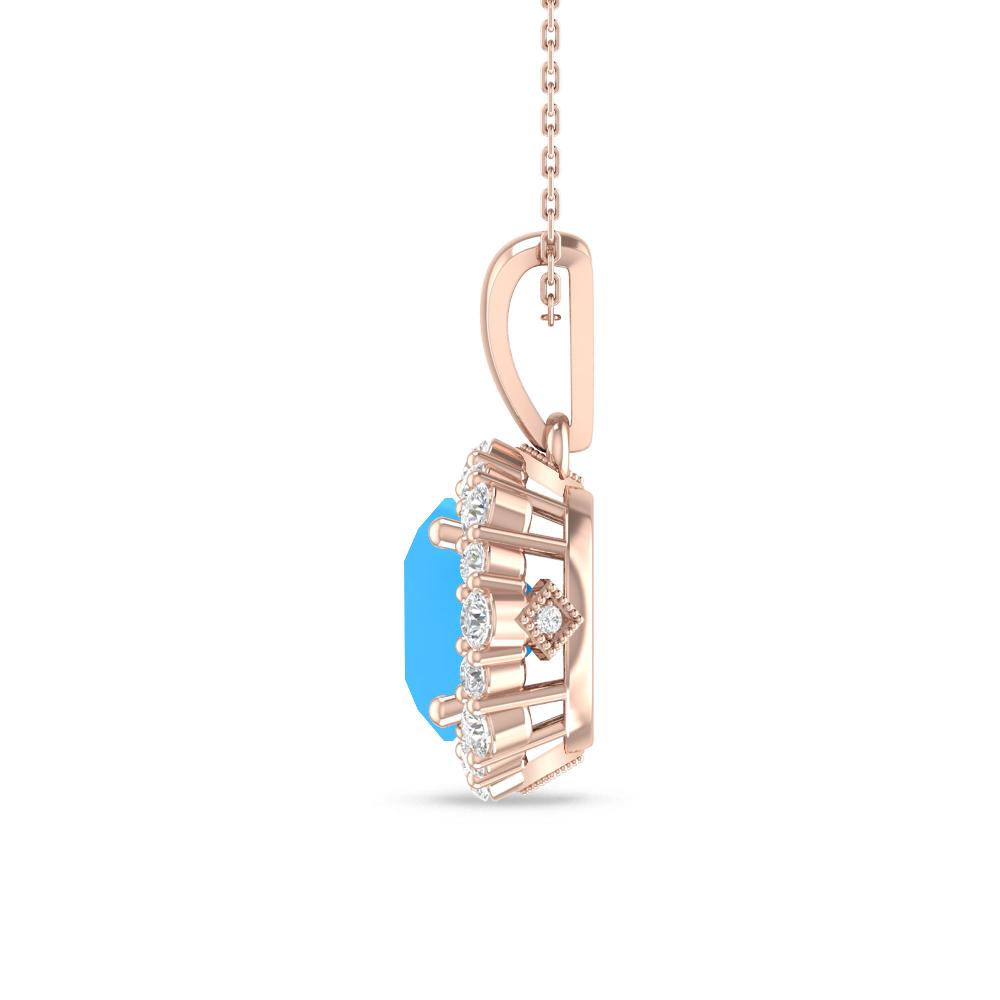 Rose Gold - Blue Topaz