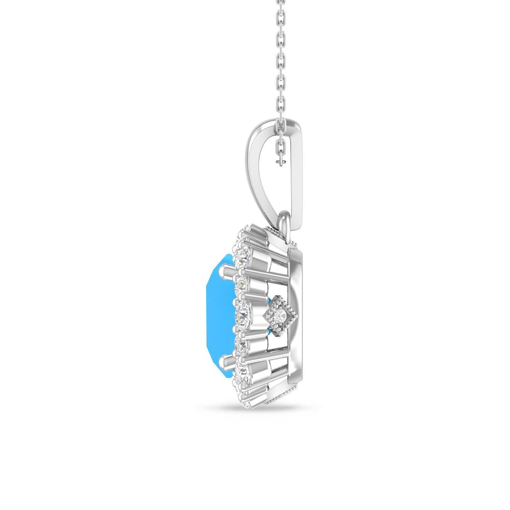 White Gold - Blue Topaz
