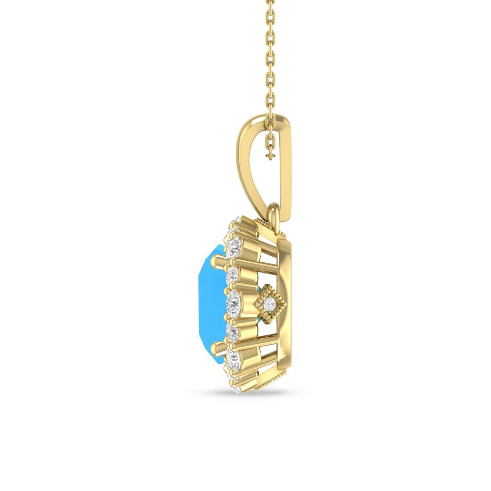 Yellow Gold - Blue Topaz