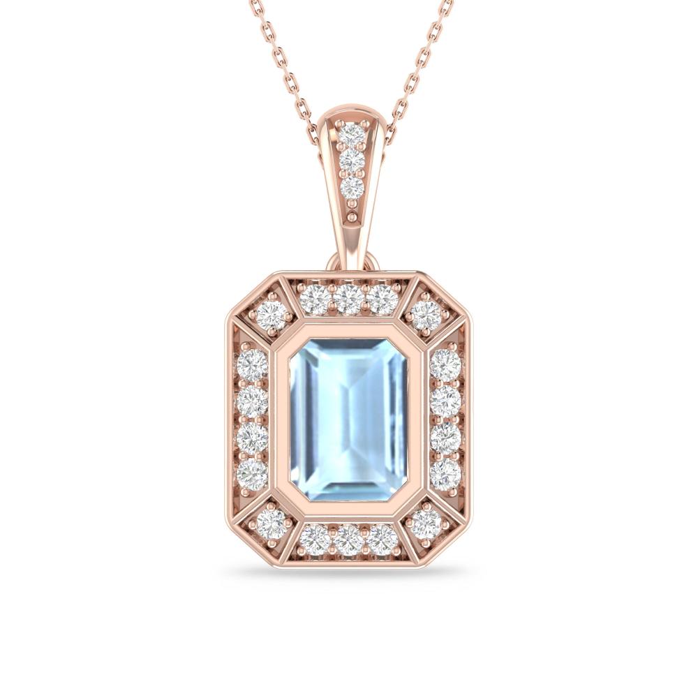 Rose Gold - Aquamarine
