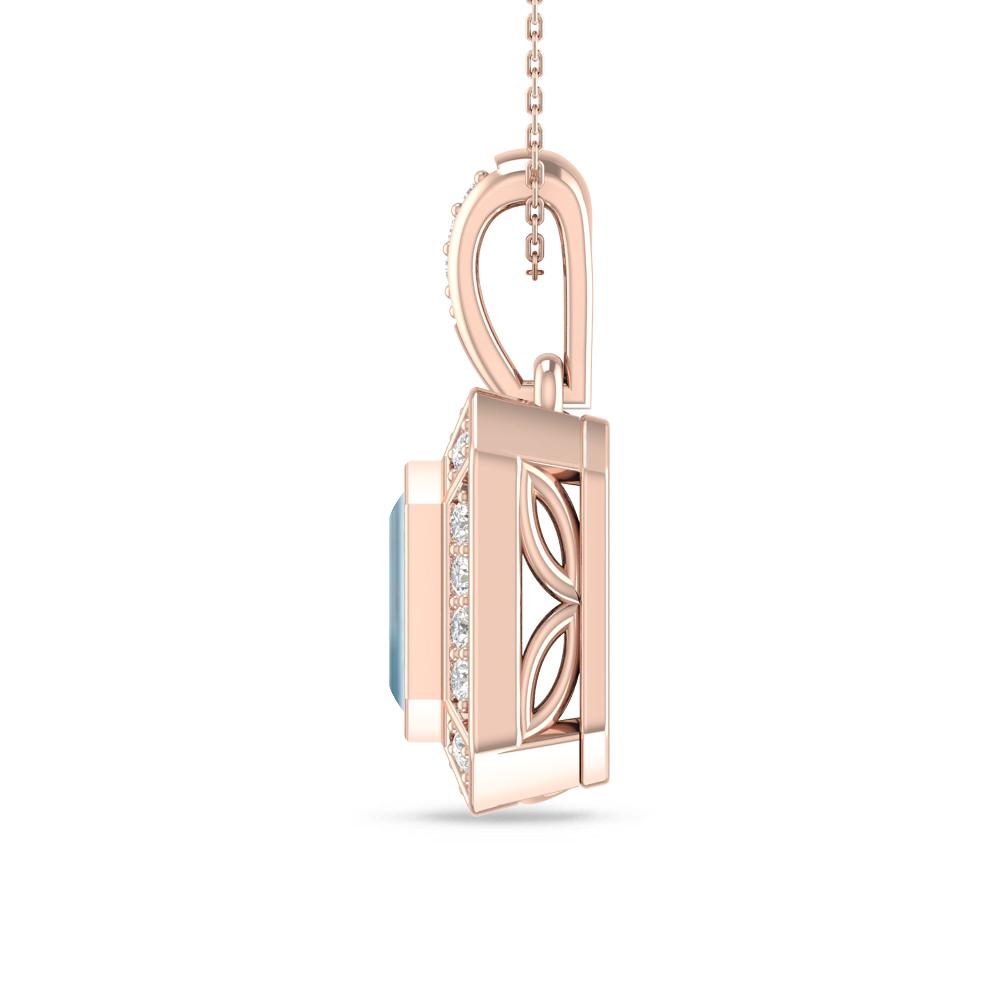 Rose Gold - Aquamarine