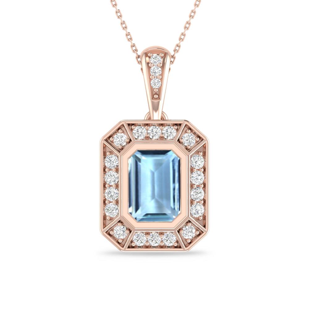 Rose Gold - Aquamarine