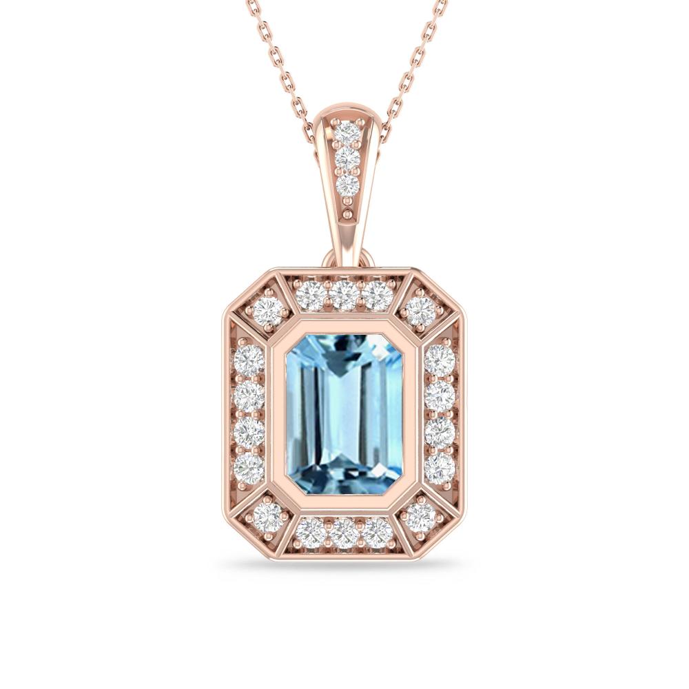 Rose Gold - Aquamarine