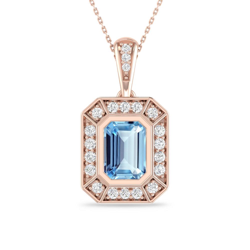 Rose Gold - Aquamarine