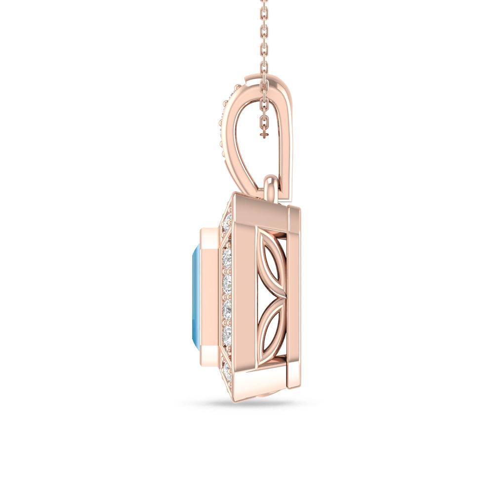 Rose Gold - Aquamarine