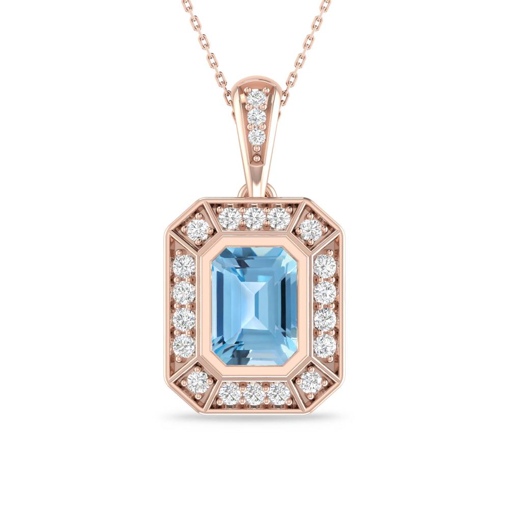 Rose Gold - Blue Topaz