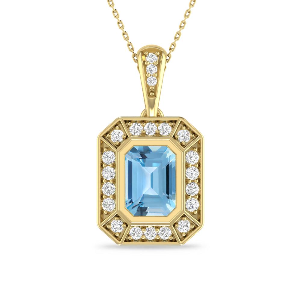 Yellow Gold - Blue Topaz