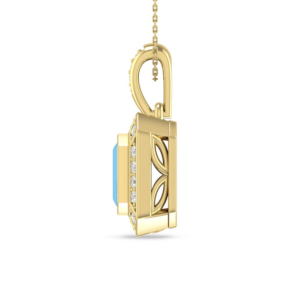 Yellow Gold - Blue Topaz