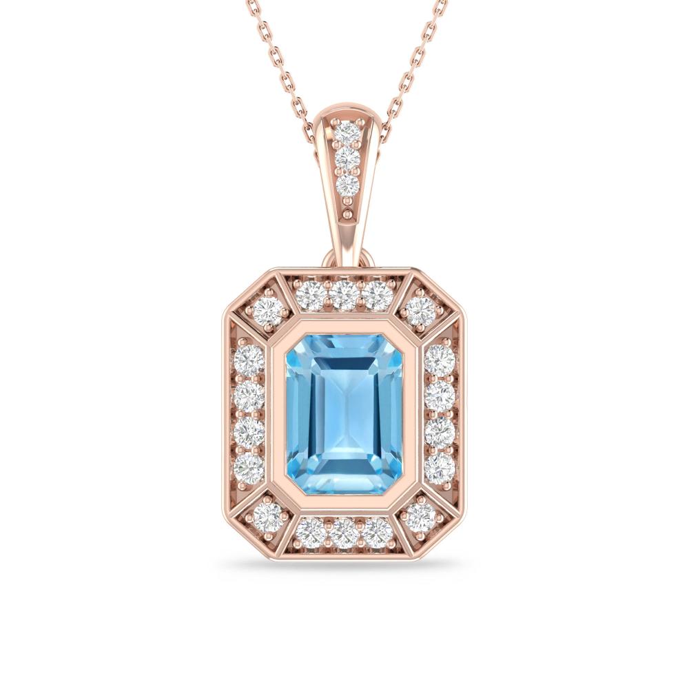 Rose Gold - Blue Topaz