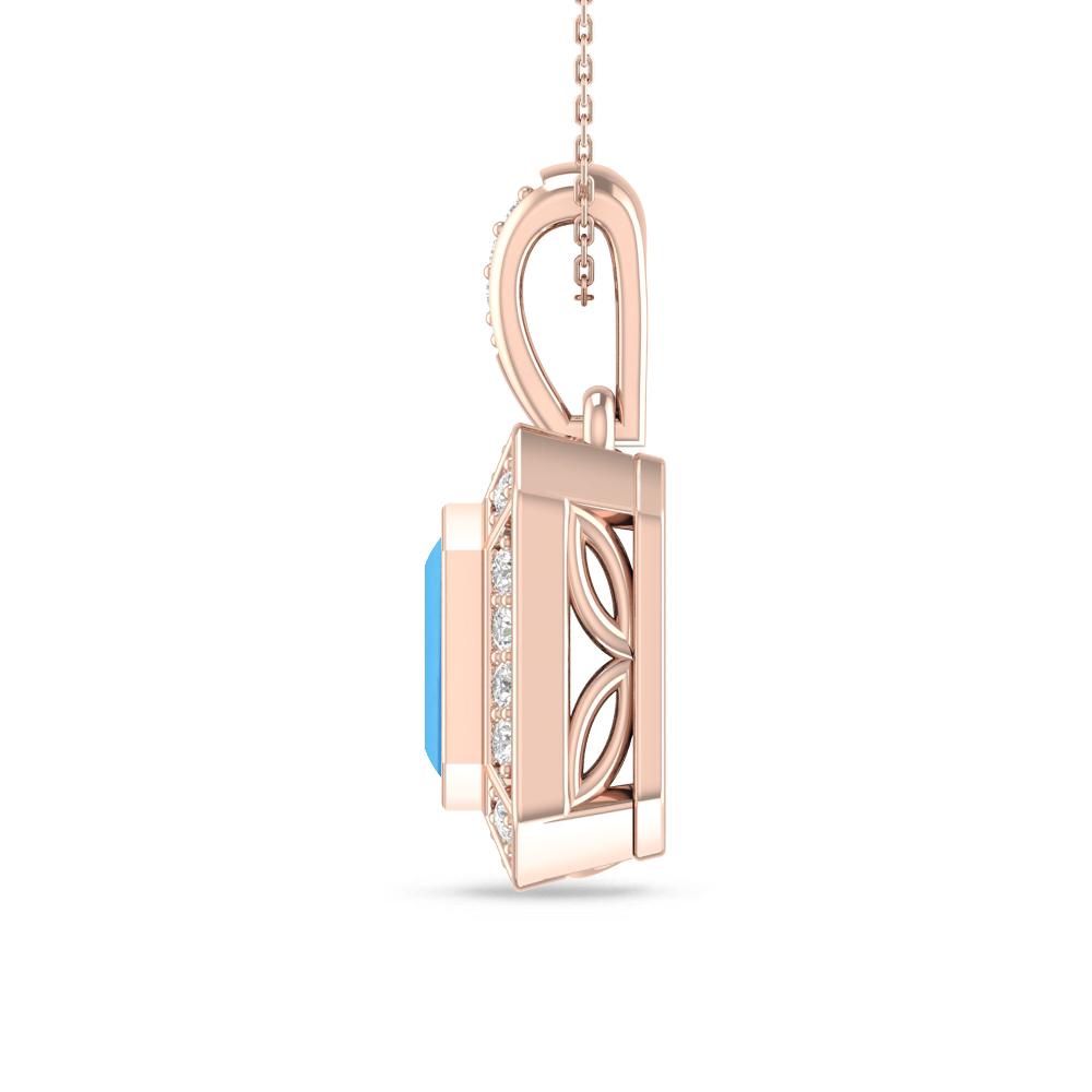Rose Gold - Blue Topaz