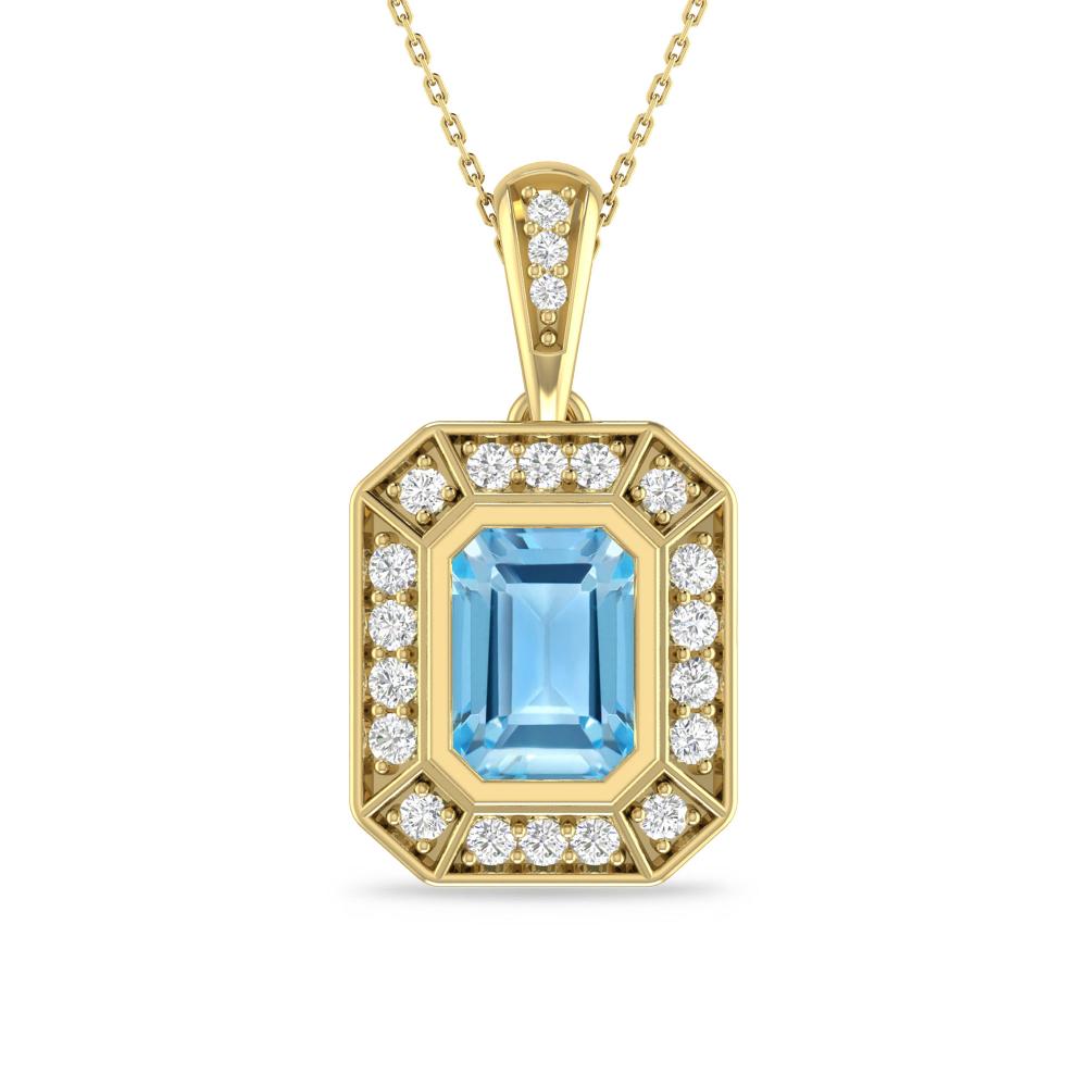 Yellow Gold - Blue Topaz