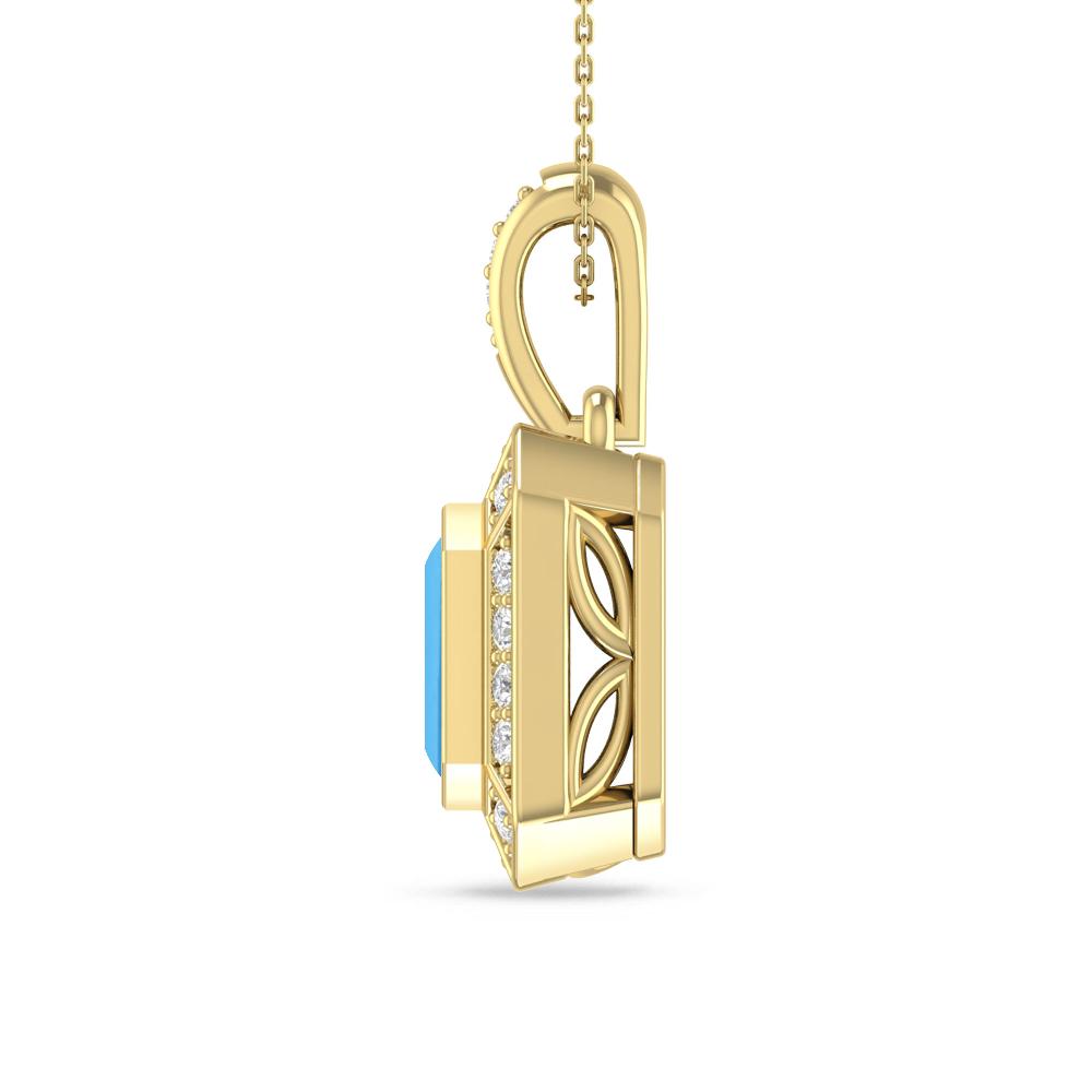 Yellow Gold - Blue Topaz
