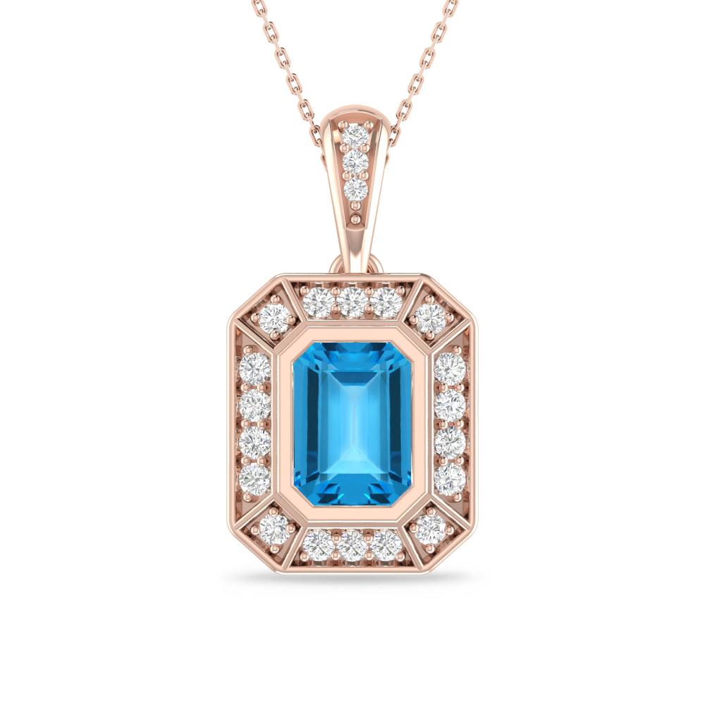 Rose Gold - Blue Topaz