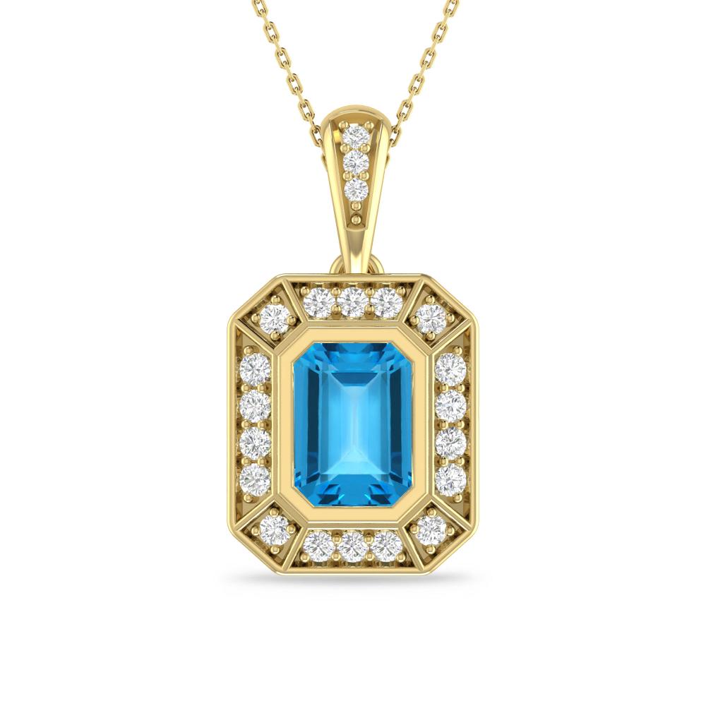 Yellow Gold - Blue Topaz