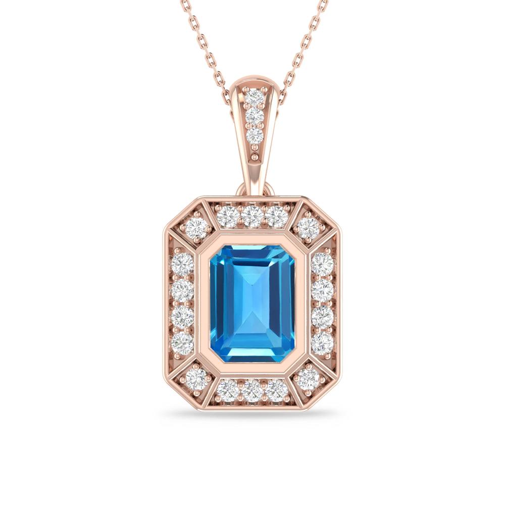 Rose Gold - Blue Topaz