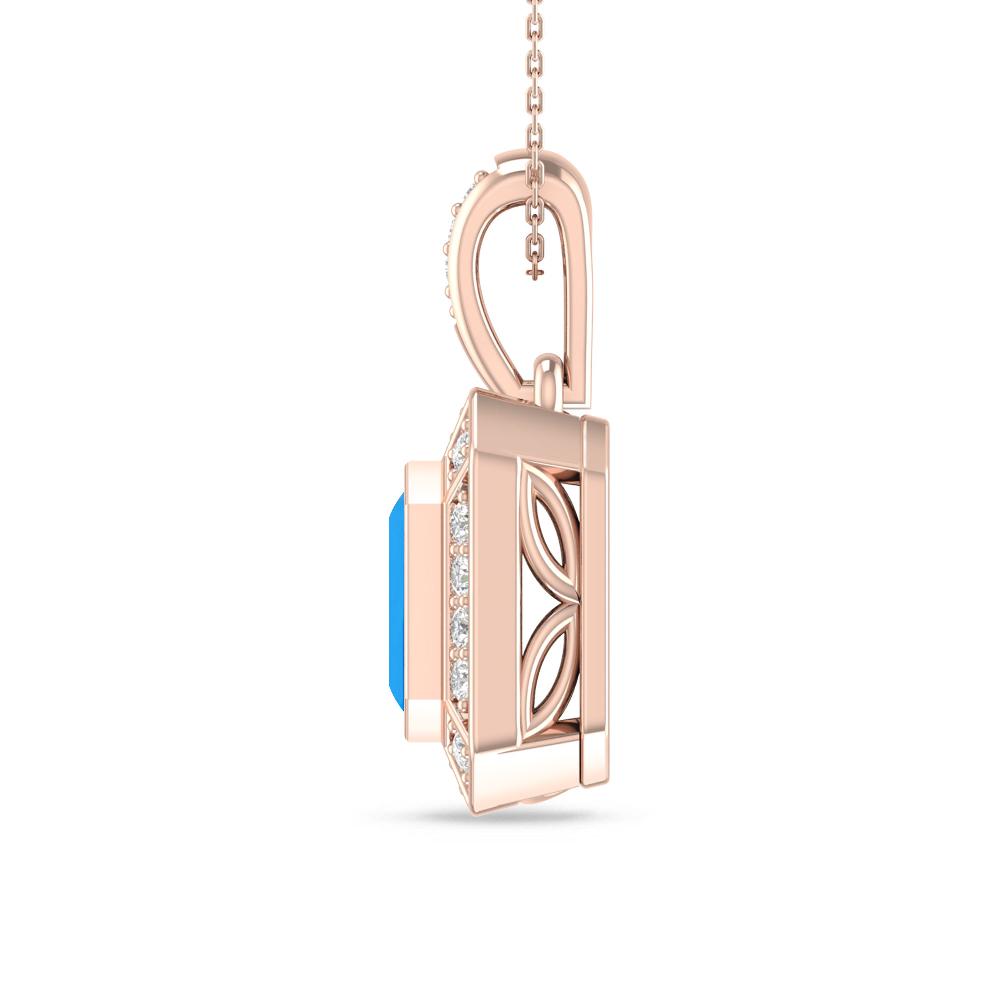 Rose Gold - Blue Topaz