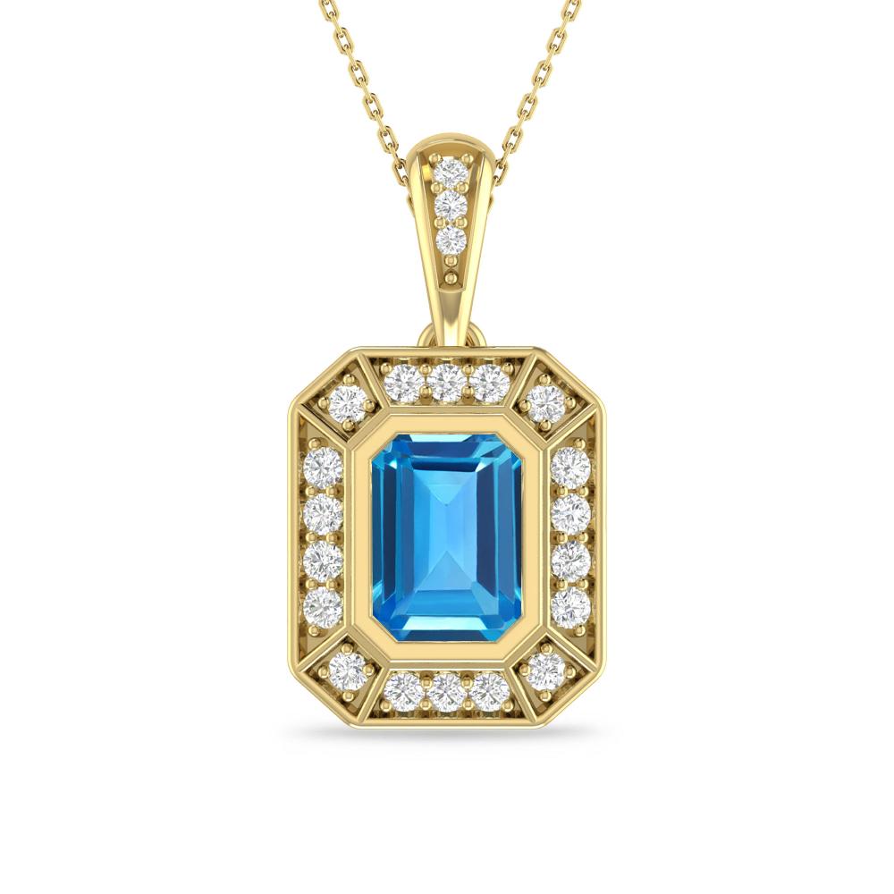 Yellow Gold - Blue Topaz