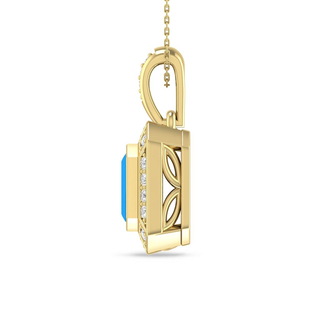 Yellow Gold - Blue Topaz