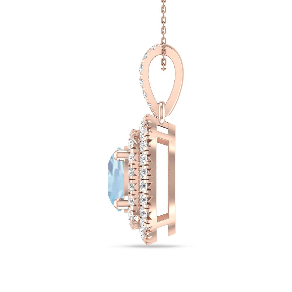 Rose Gold - Aquamarine