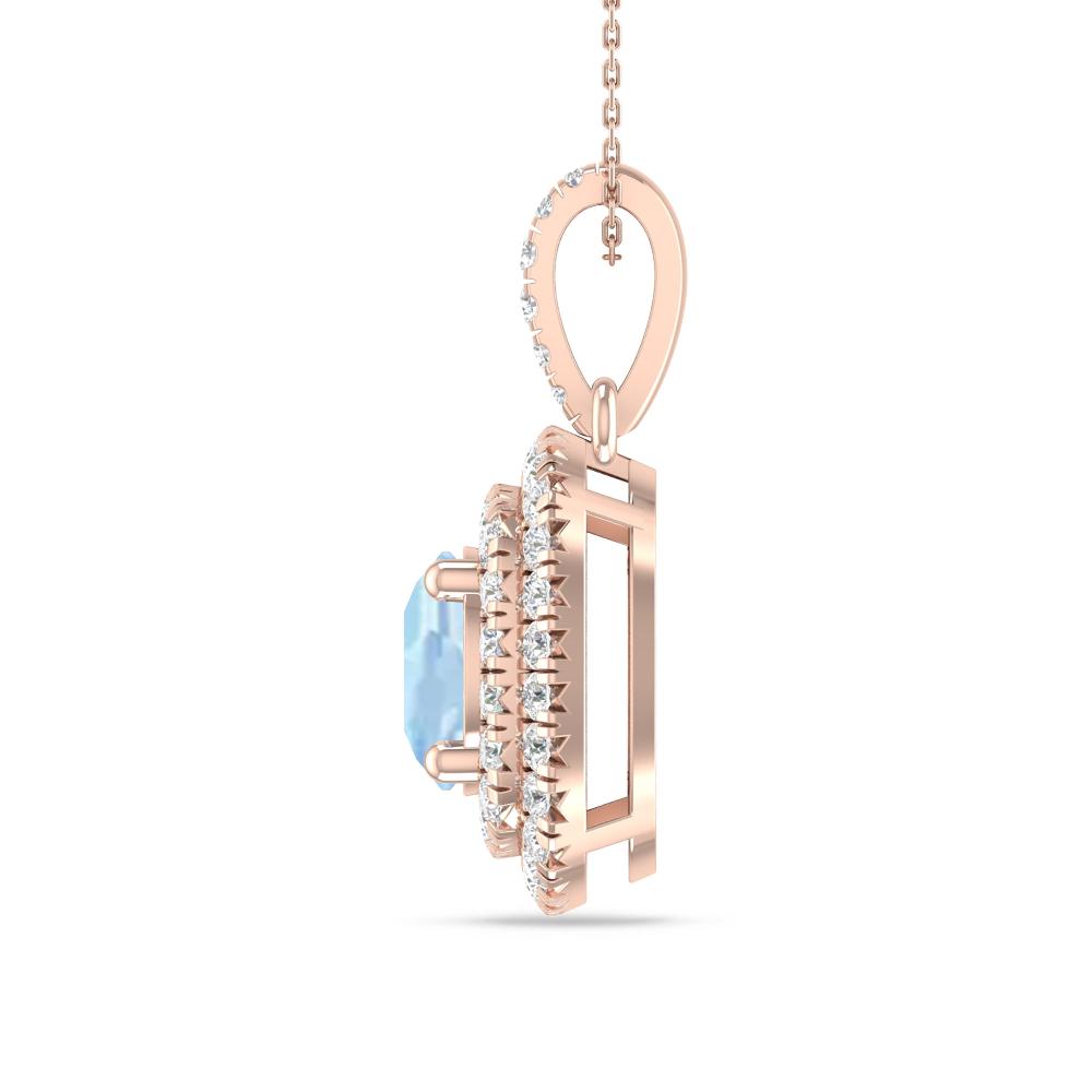 Rose Gold - Aquamarine