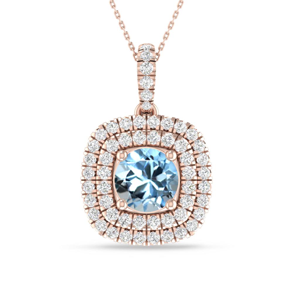 Rose Gold - Aquamarine