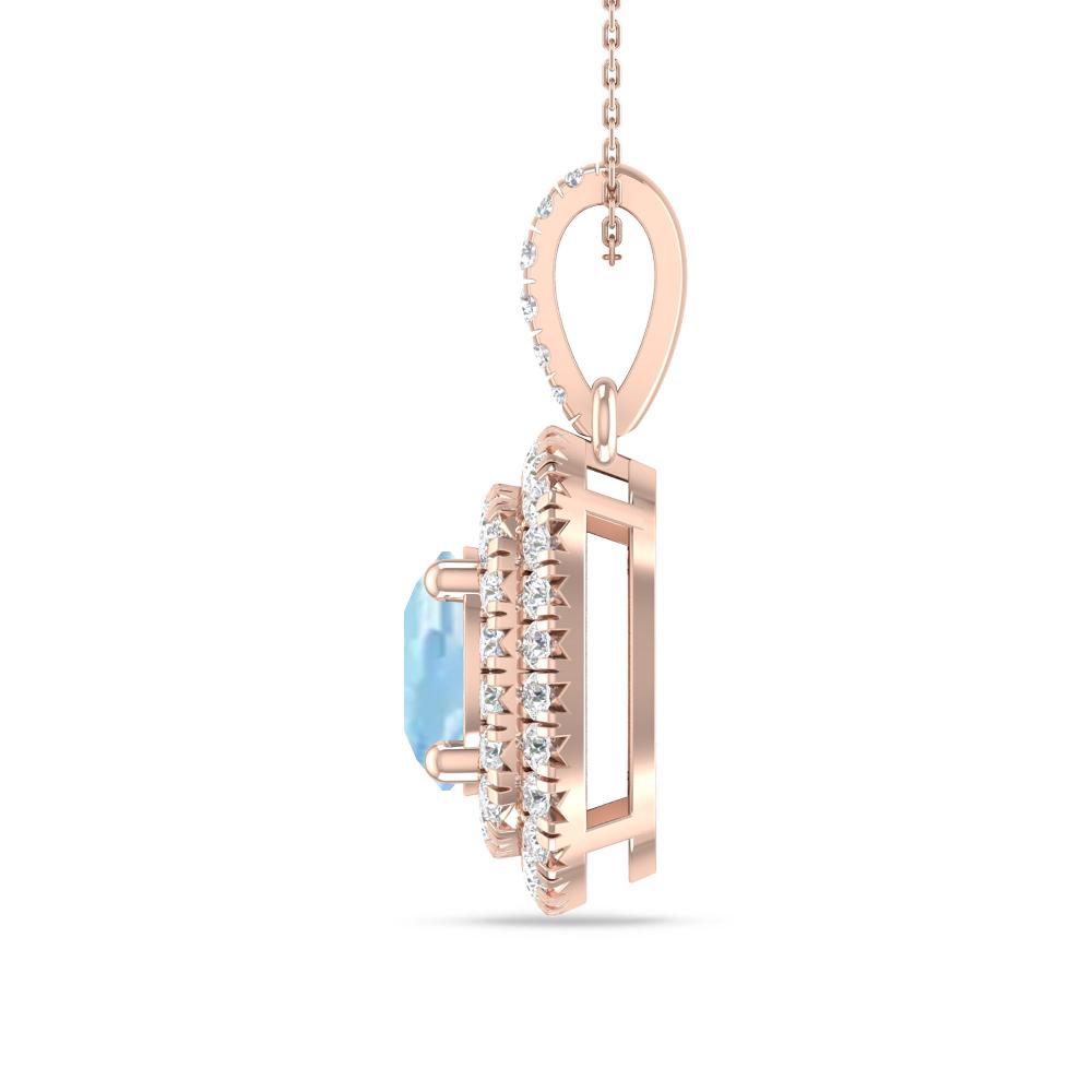 Rose Gold - Aquamarine