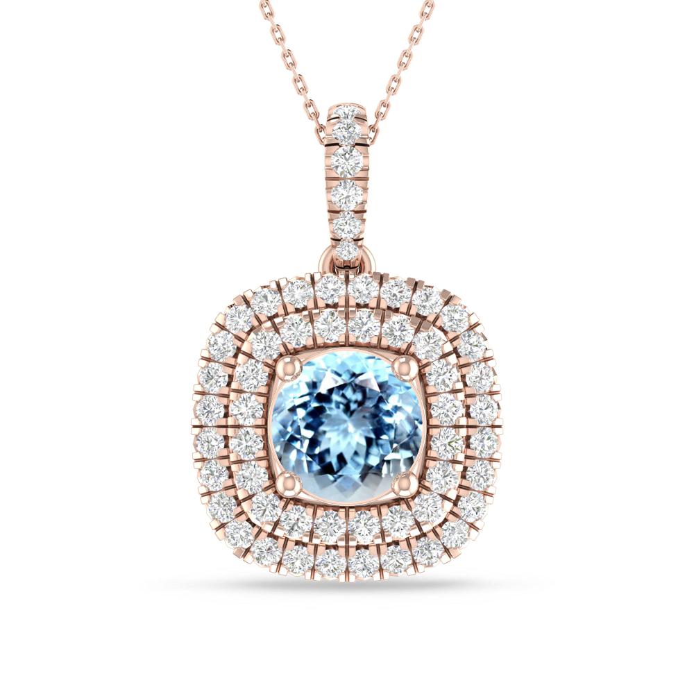Rose Gold - Aquamarine