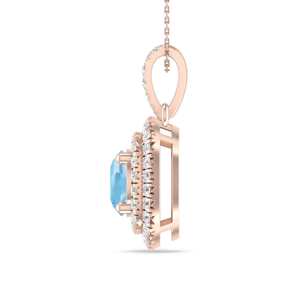 Rose Gold - Aquamarine