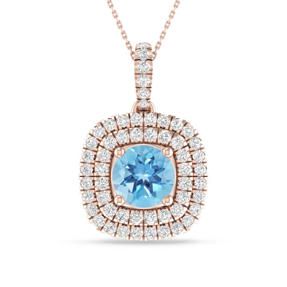 Rose Gold - Blue Topaz