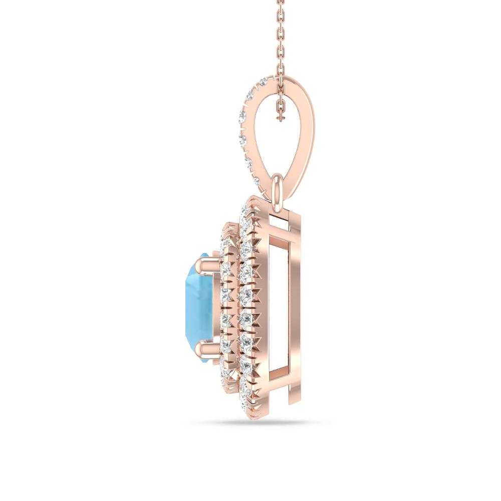 Rose Gold - Blue Topaz