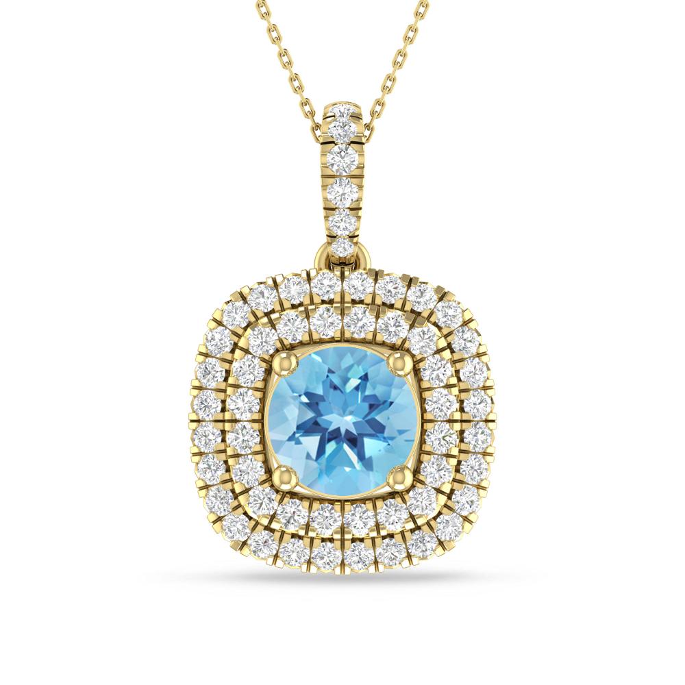 Yellow Gold - Blue Topaz