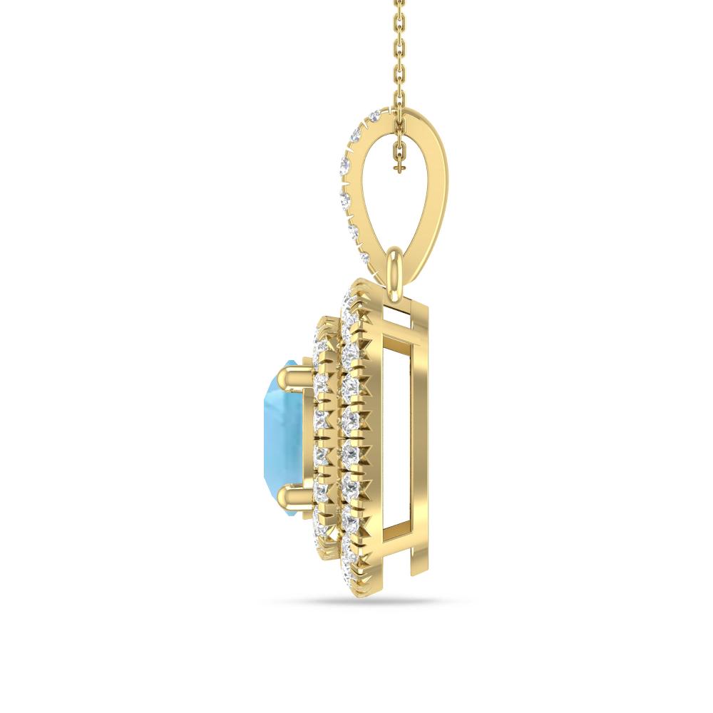 Yellow Gold - Blue Topaz