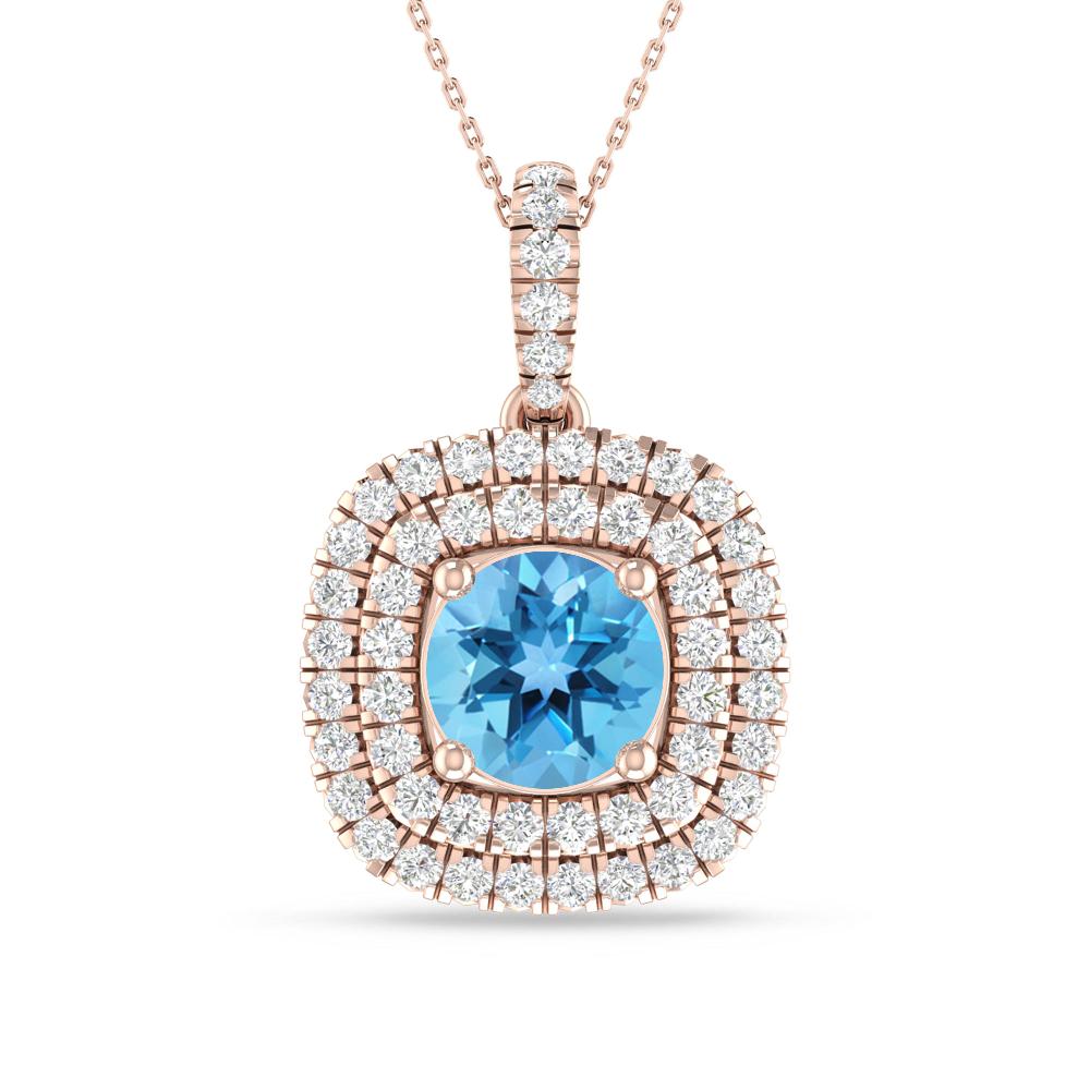 Rose Gold - Blue Topaz