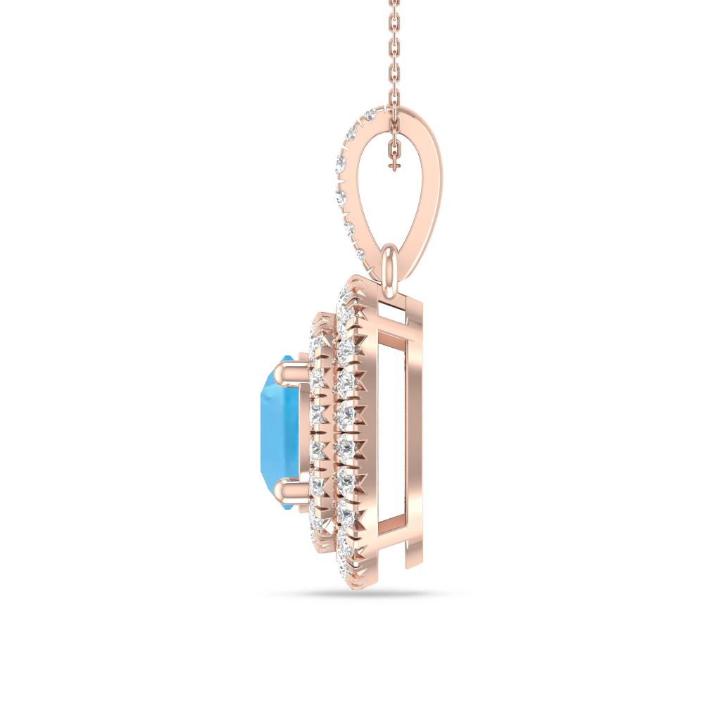 Rose Gold - Blue Topaz