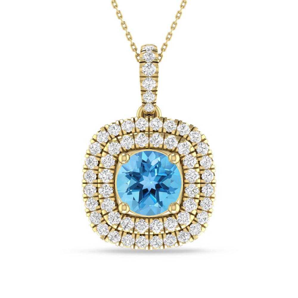 Yellow Gold - Blue Topaz