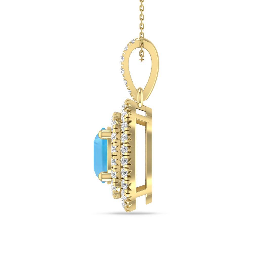 Yellow Gold - Blue Topaz
