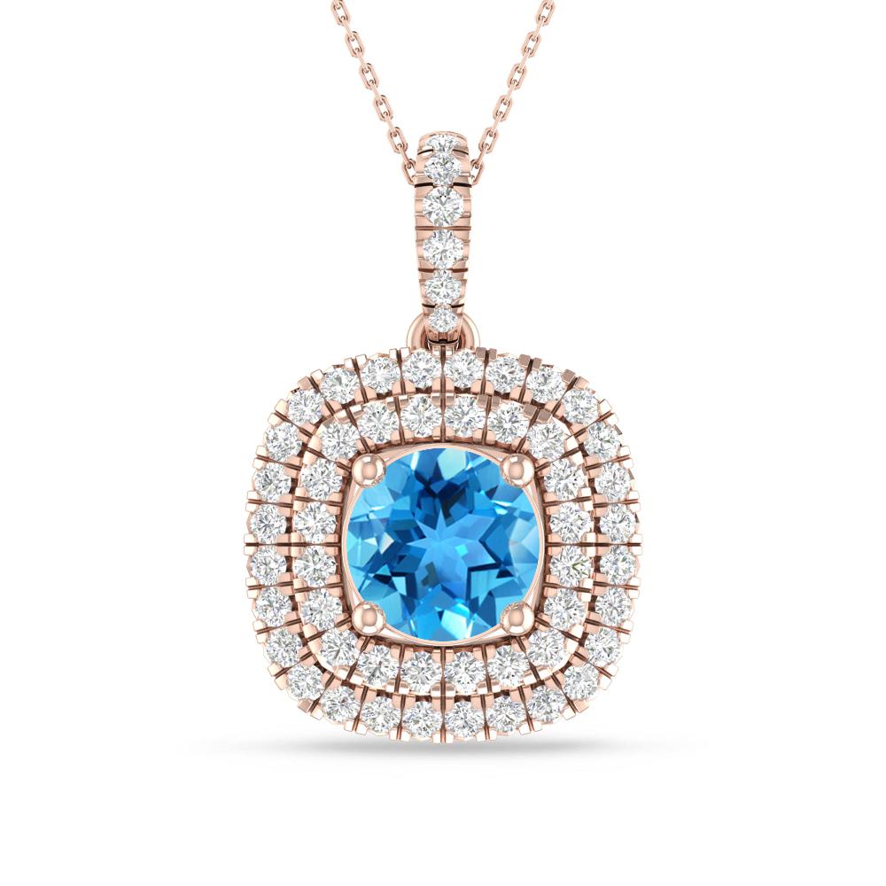 Rose Gold - Blue Topaz