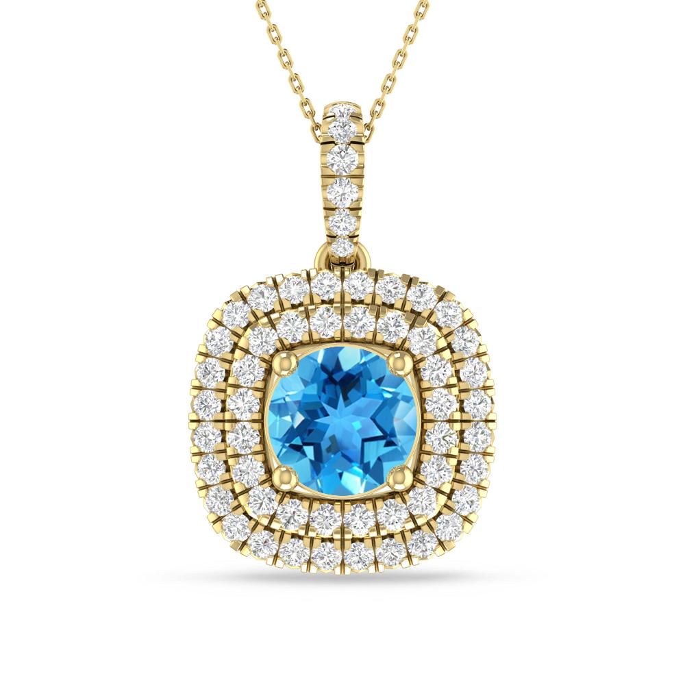 Yellow Gold - Blue Topaz
