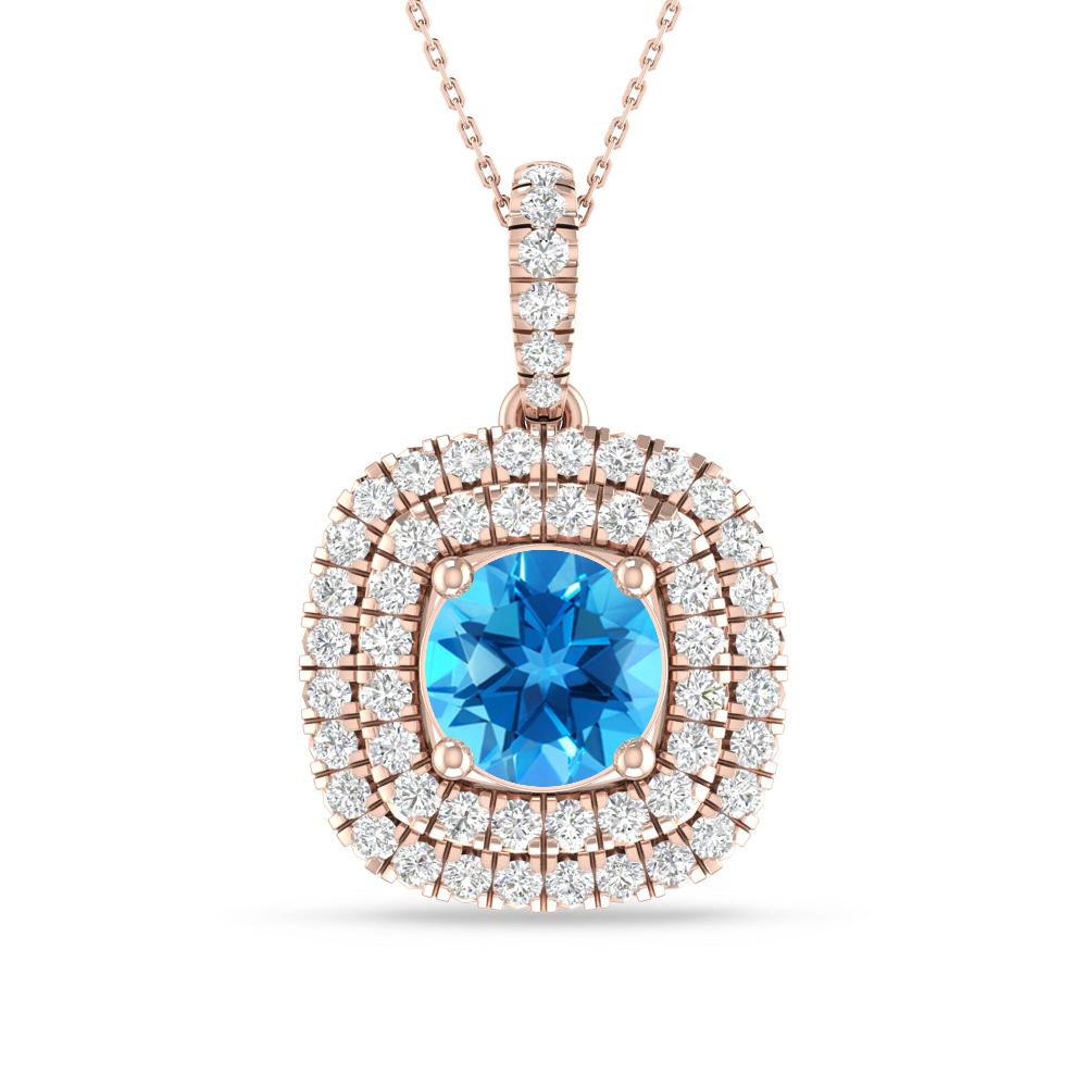 Rose Gold - Blue Topaz