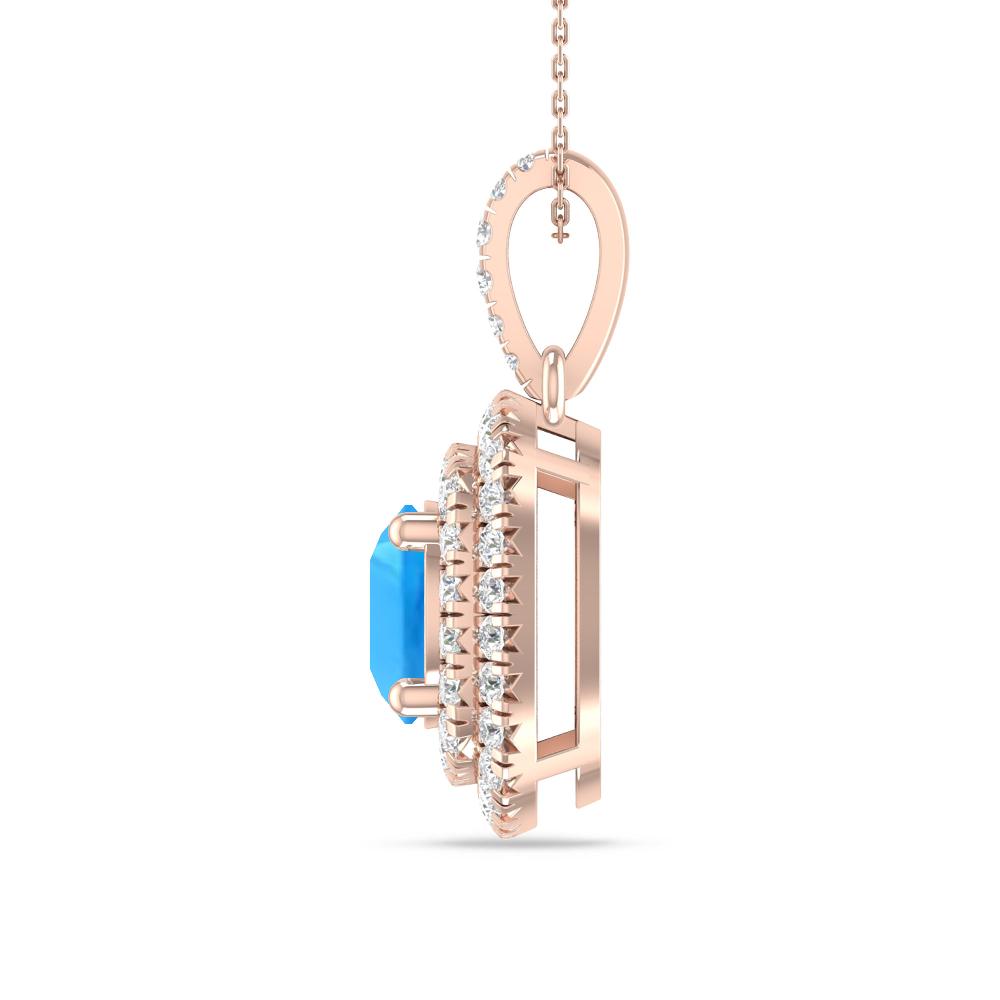 Rose Gold - Blue Topaz