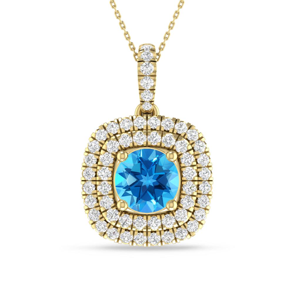 Yellow Gold - Blue Topaz