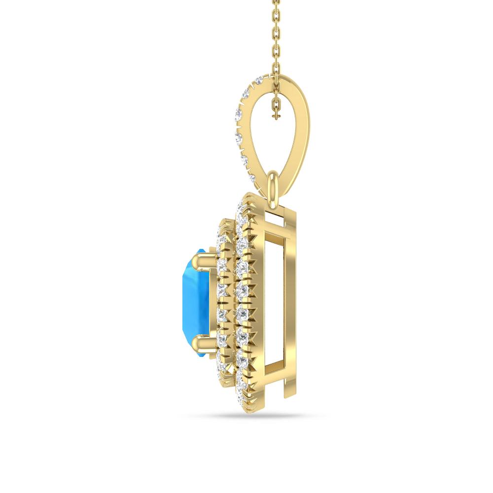 Yellow Gold - Blue Topaz