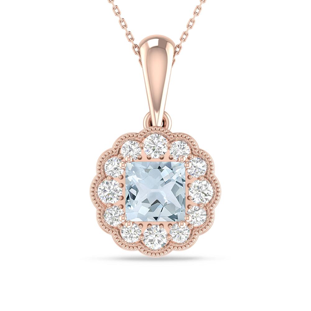 Rose Gold - Aquamarine