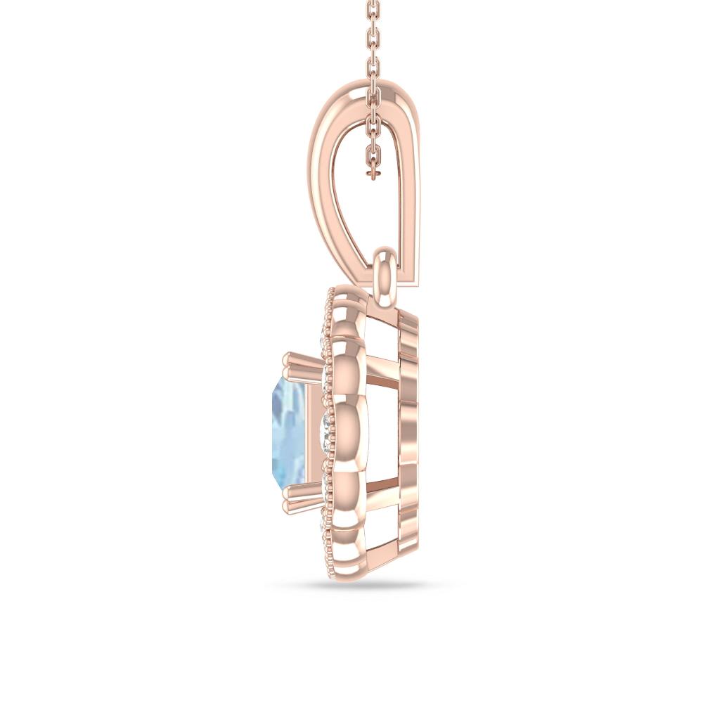 Rose Gold - Aquamarine