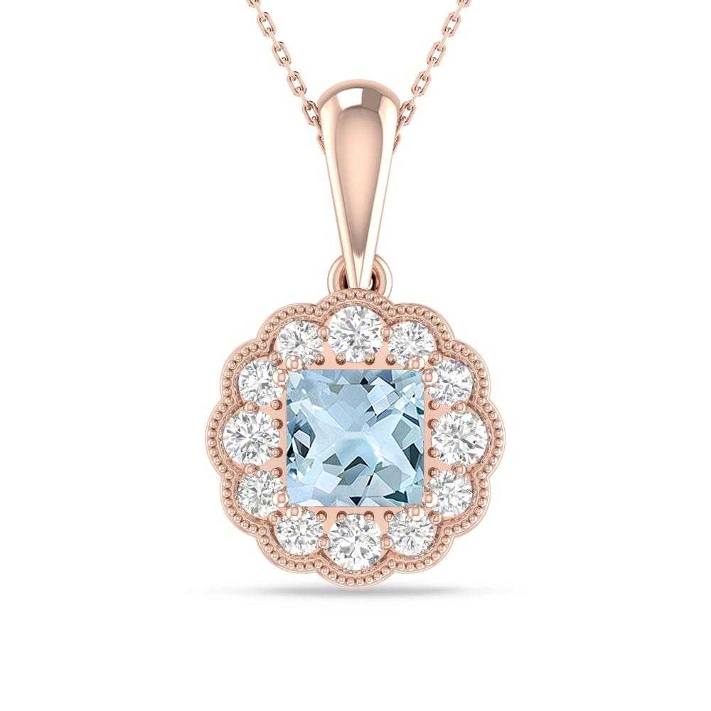 Rose Gold - Aquamarine