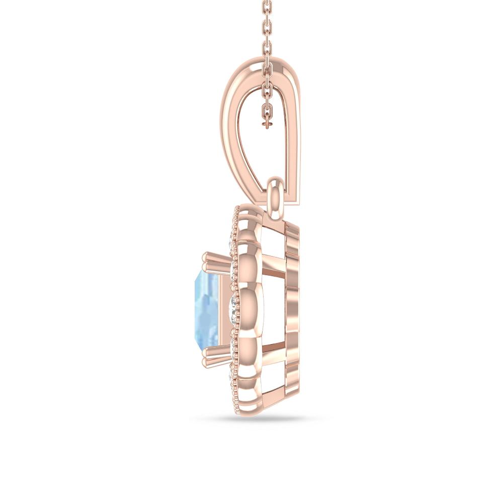 Rose Gold - Aquamarine